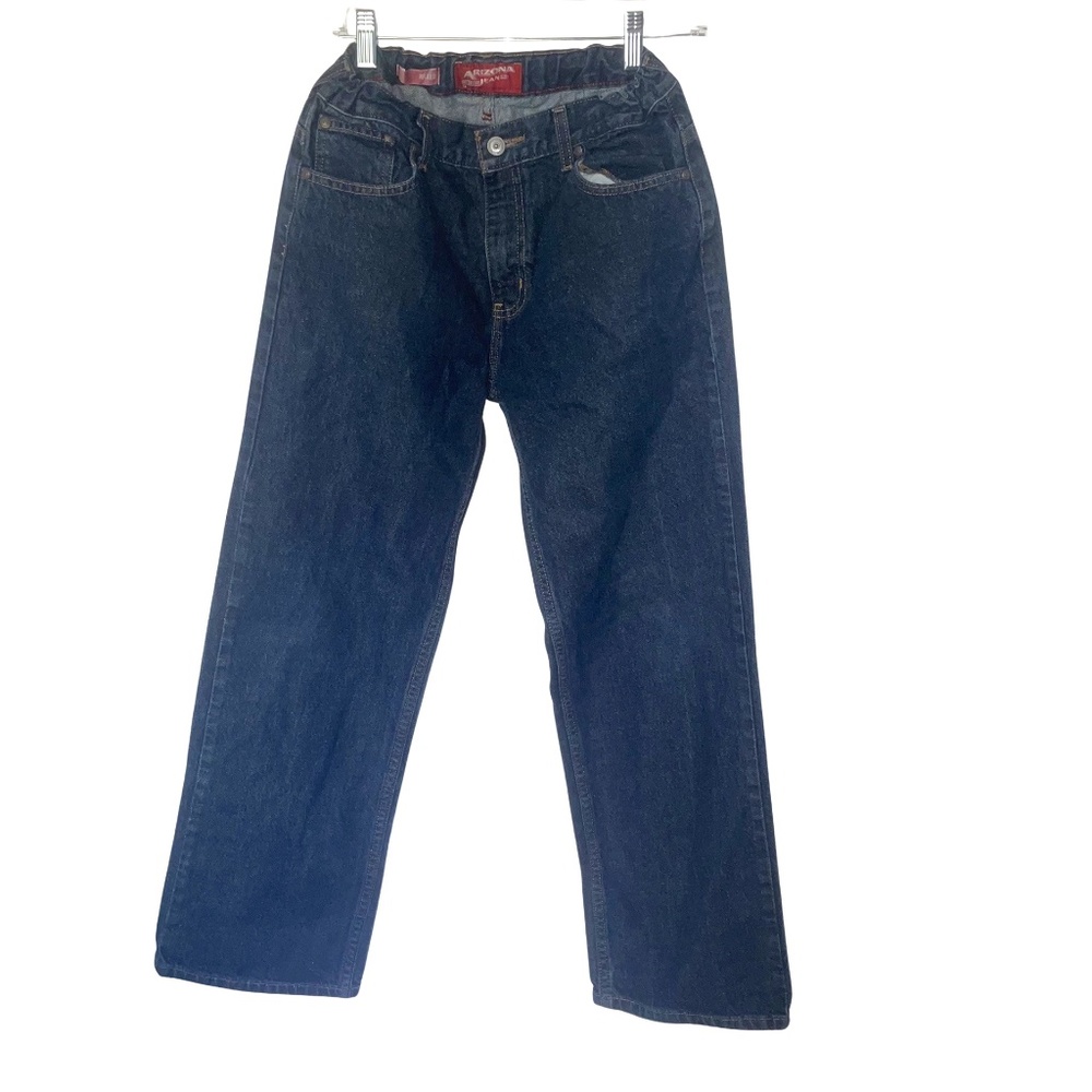 Arizona Jean Co. Dark Denim Jeans Relaxed Husky Adjust To Fit Waistband Sz. 18